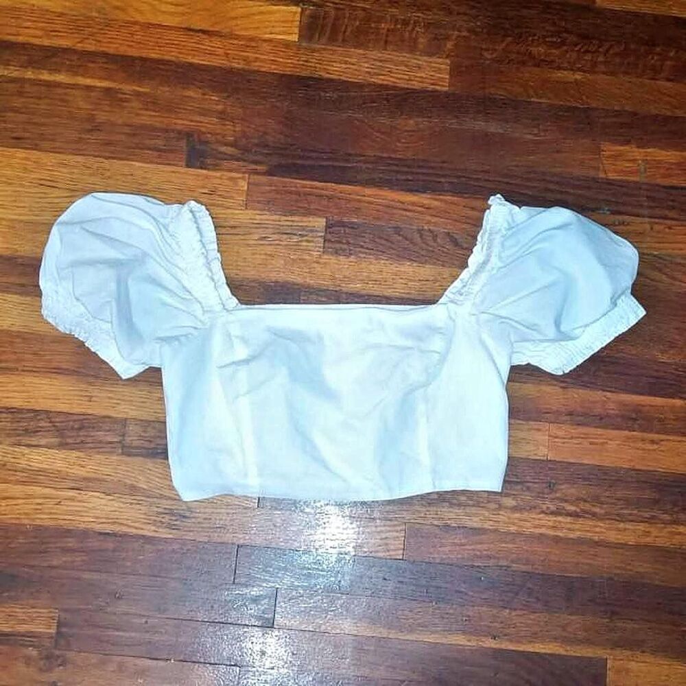 Forever-21 Women's White Crop-top